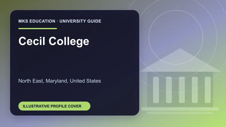 Illustrative MKS Education profile cover for Cecil College in the USA