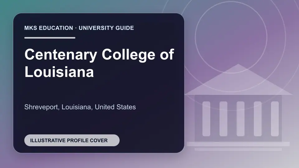 Illustrative MKS Education profile cover for Centenary College of Louisiana in the USA