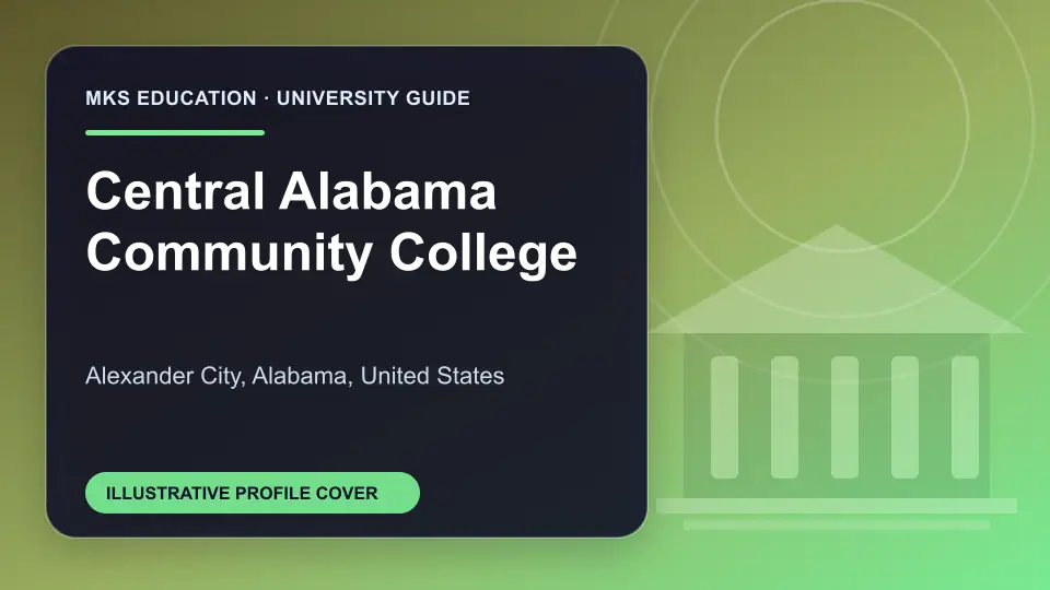 Illustrative MKS Education profile cover for Central Alabama Community College in the USA