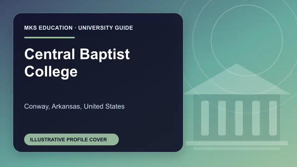 Illustrative MKS Education profile cover for Central Baptist College in the USA