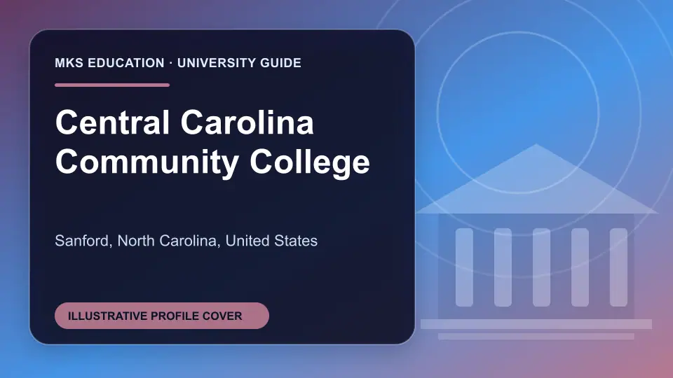 Illustrative MKS Education profile cover for Central Carolina Community College in the USA