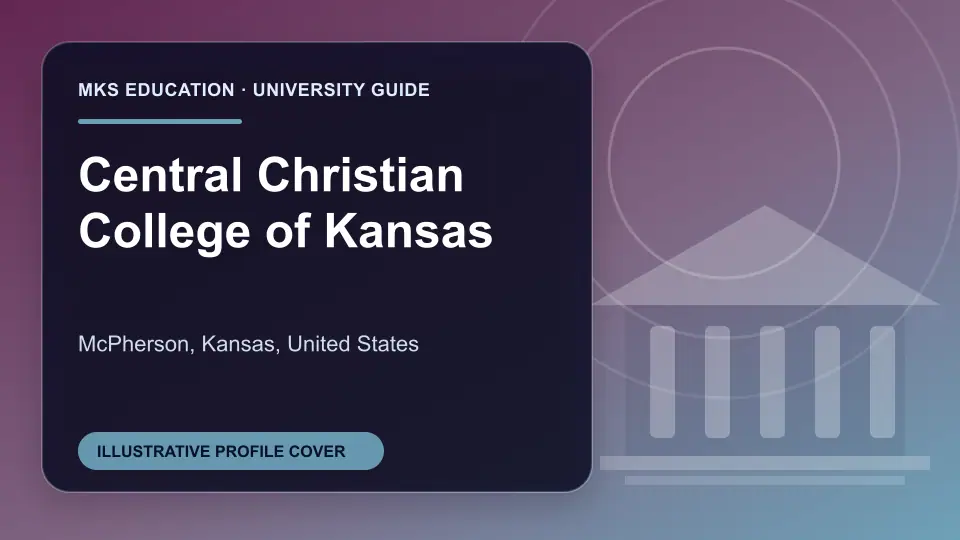 Illustrative MKS Education profile cover for Central Christian College of Kansas in the USA
