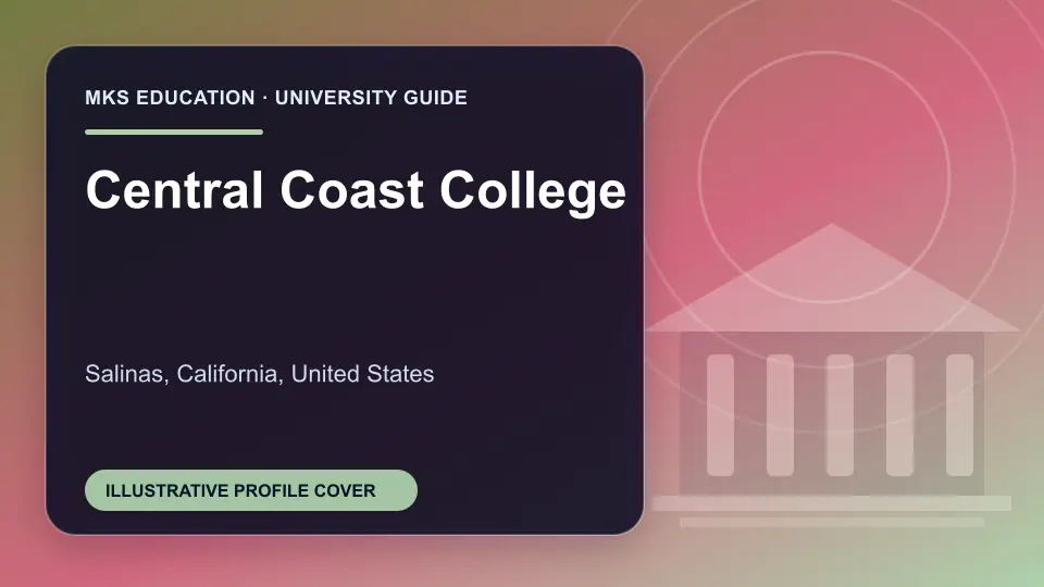 Illustrative MKS Education profile cover for Central Coast College in the USA