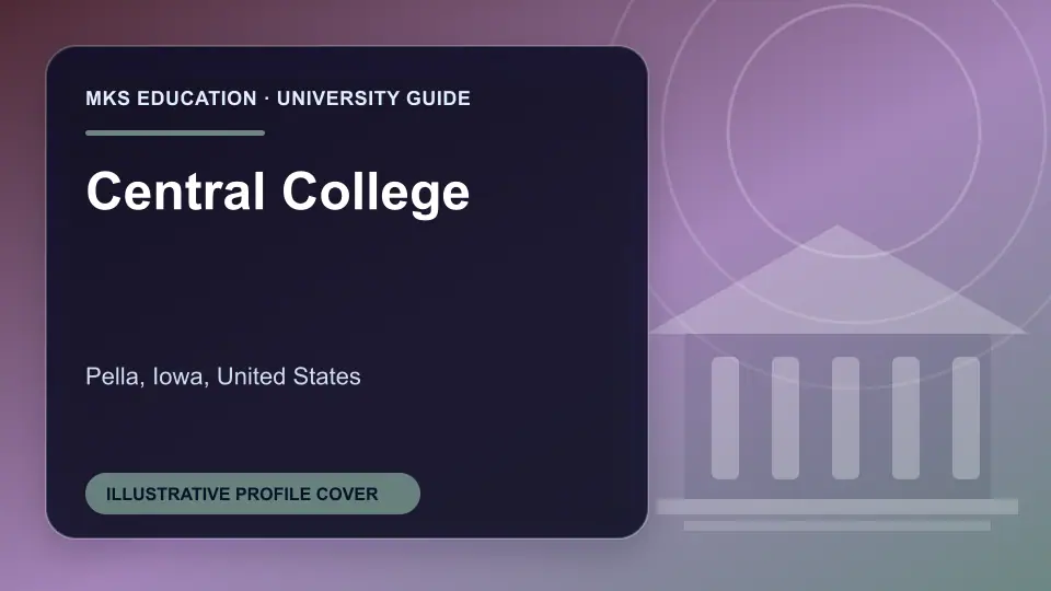 Illustrative MKS Education profile cover for Central College in the USA