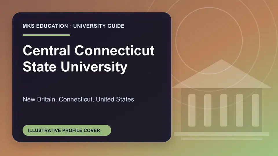 Illustrative MKS Education profile cover for Central Connecticut State University in the USA