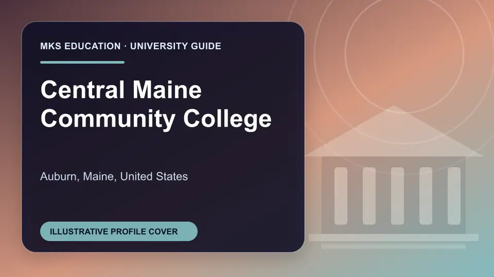 Illustrative MKS Education profile cover for Central Maine Community College in the USA