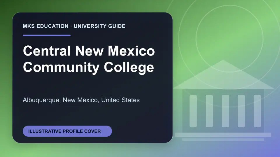 Illustrative MKS Education profile cover for Central New Mexico Community College in the USA