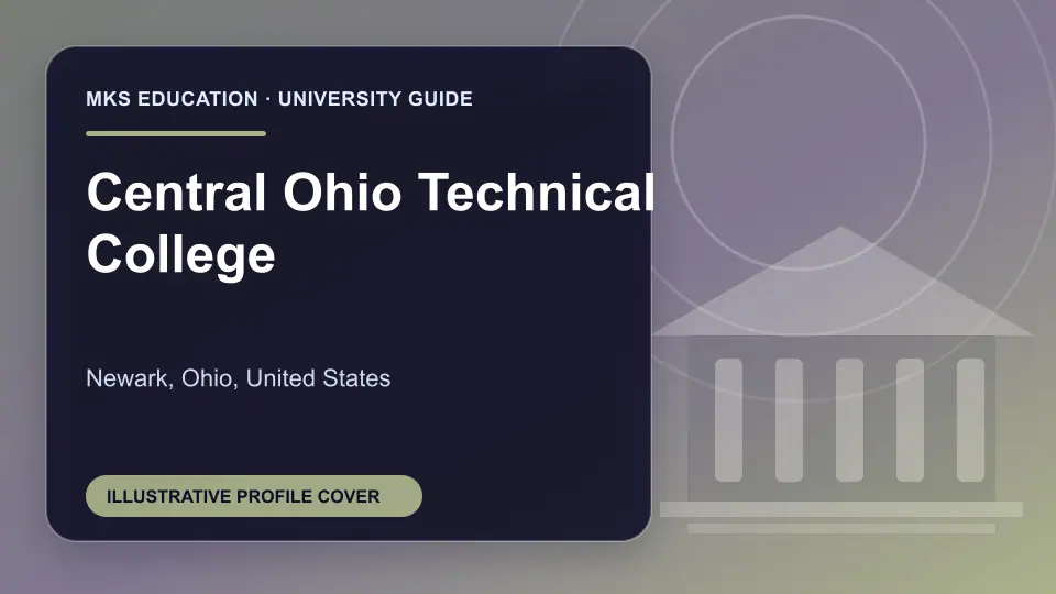 Illustrative MKS Education profile cover for Central Ohio Technical College in the USA