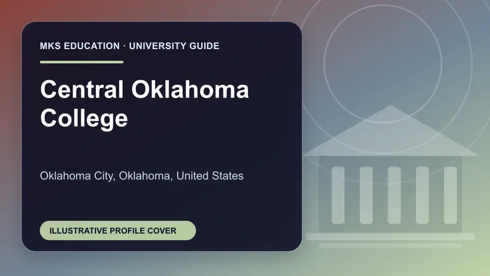 Illustrative MKS Education profile cover for Central Oklahoma College in the USA