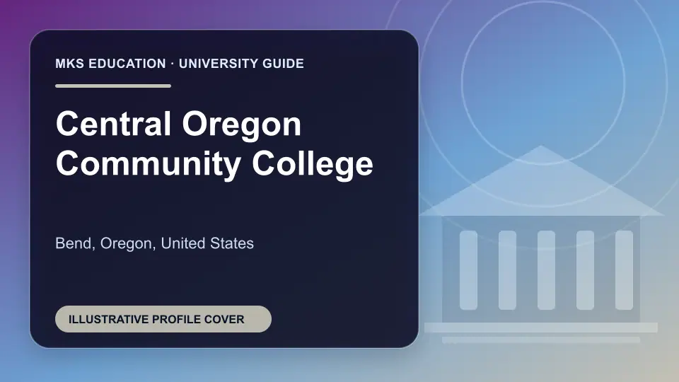 Illustrative MKS Education profile cover for Central Oregon Community College in the USA