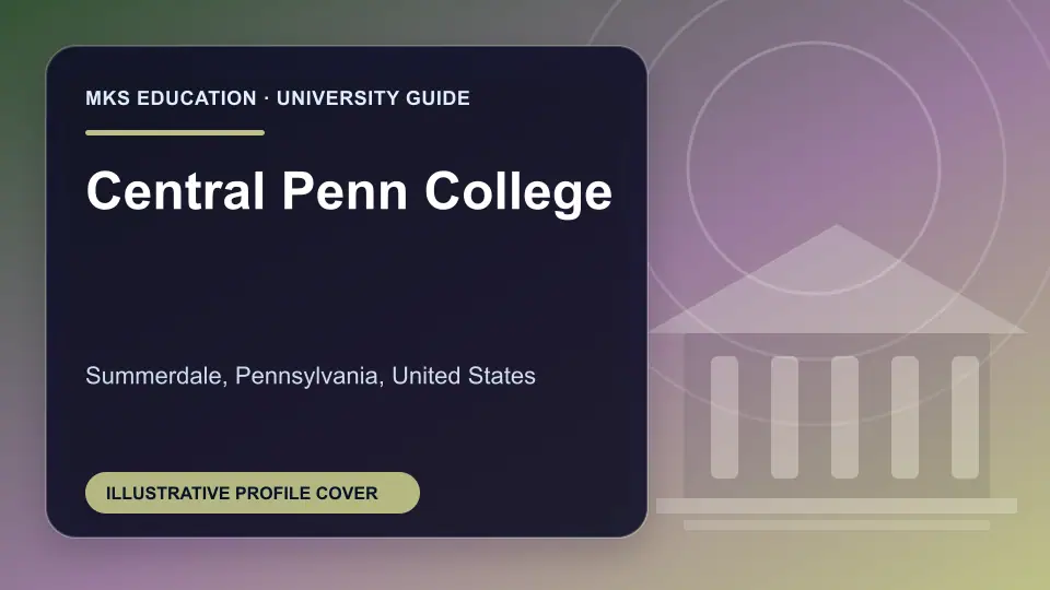 Illustrative MKS Education profile cover for Central Penn College in the USA