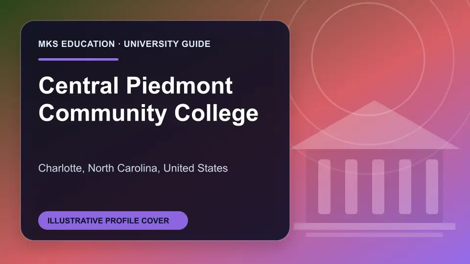 Illustrative MKS Education profile cover for Central Piedmont Community College in the USA