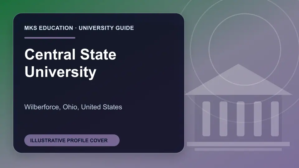Illustrative MKS Education profile cover for Central State University in the USA