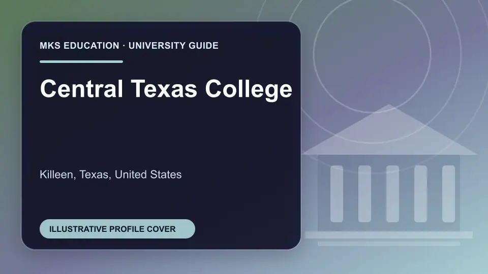 Illustrative MKS Education profile cover for Central Texas College in the USA