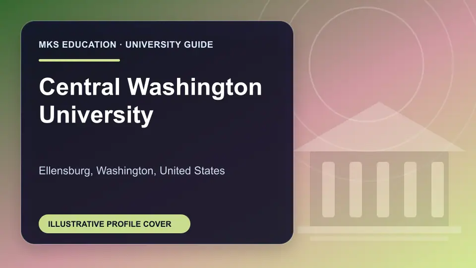 Illustrative MKS Education profile cover for Central Washington University in the USA