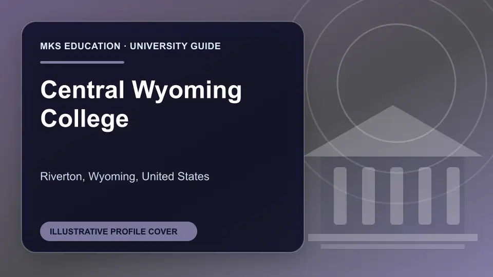 Illustrative MKS Education profile cover for Central Wyoming College in the USA