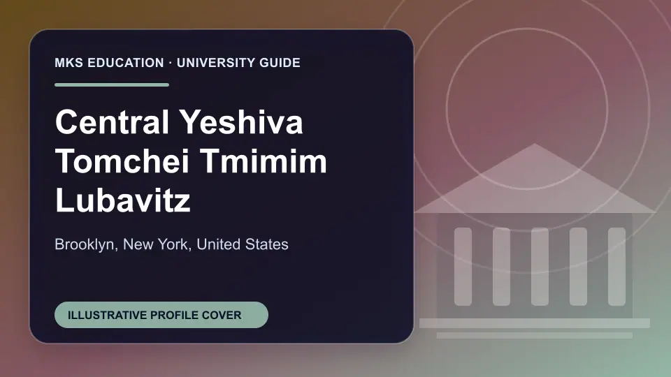 Illustrative MKS Education profile cover for Central Yeshiva Tomchei Tmimim Lubavitz in the USA