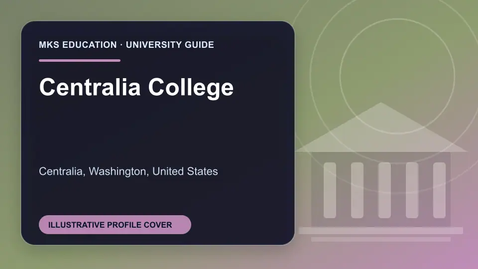 Illustrative MKS Education profile cover for Centralia College in the USA