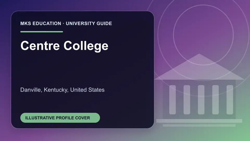 Illustrative MKS Education profile cover for Centre College in the USA
