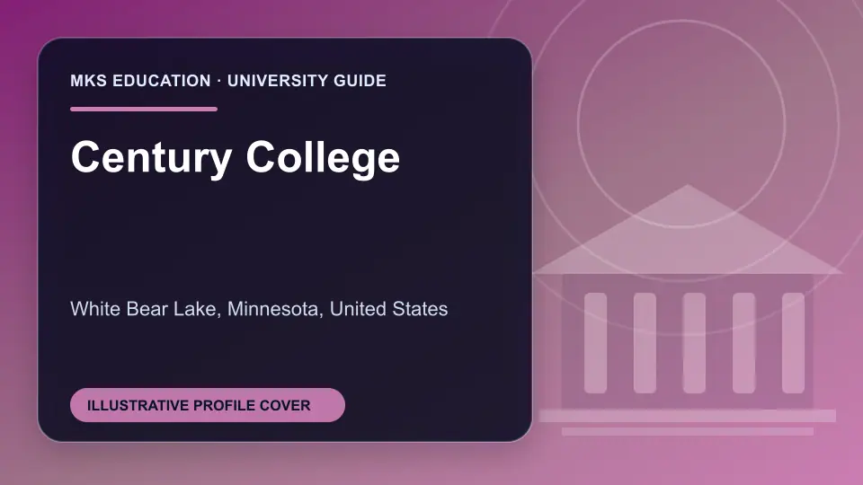 Illustrative MKS Education profile cover for Century College in the USA
