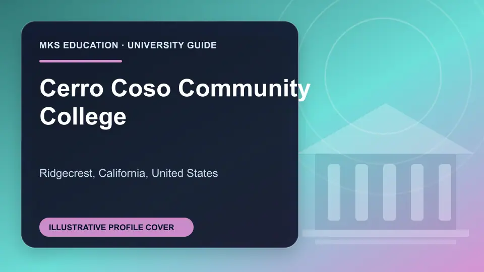 Illustrative MKS Education profile cover for Cerro Coso Community College in the USA
