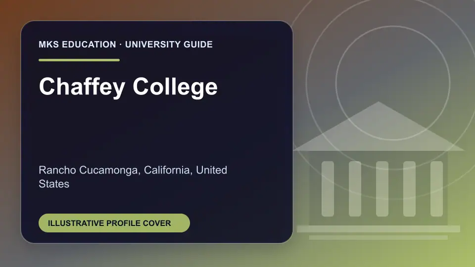 Illustrative MKS Education profile cover for Chaffey College in the USA
