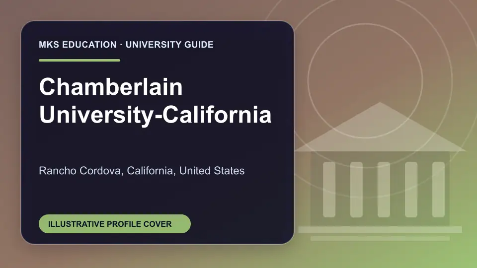 Illustrative MKS Education profile cover for Chamberlain University-California in the USA