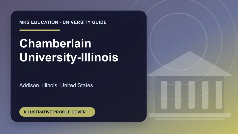 Illustrative MKS Education profile cover for Chamberlain University-Illinois in the USA