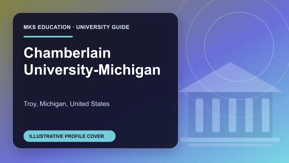 Illustrative MKS Education profile cover for Chamberlain University-Michigan in the USA