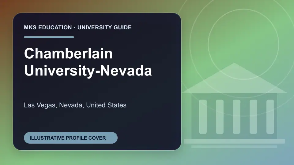 Illustrative MKS Education profile cover for Chamberlain University-Nevada in the USA