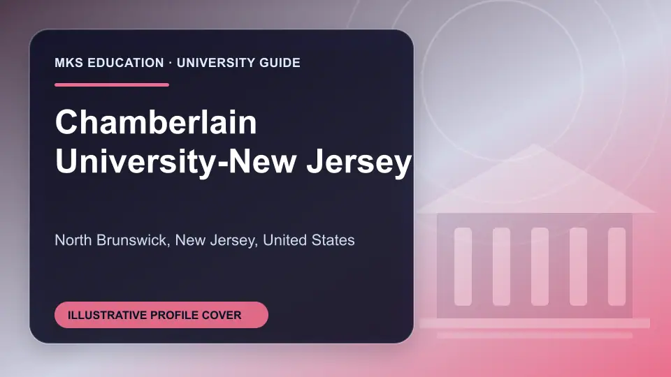Illustrative MKS Education profile cover for Chamberlain University-New Jersey in the USA