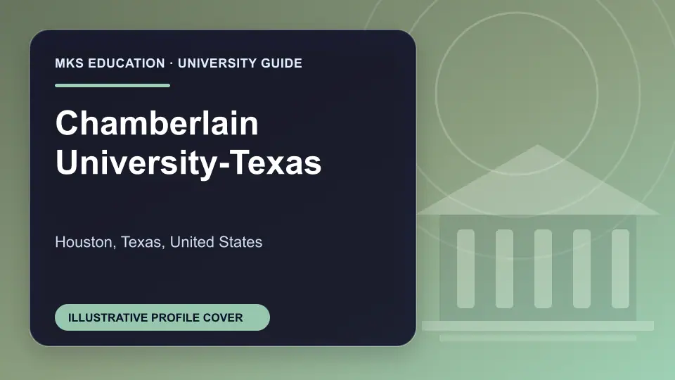 Illustrative MKS Education profile cover for Chamberlain University-Texas in the USA