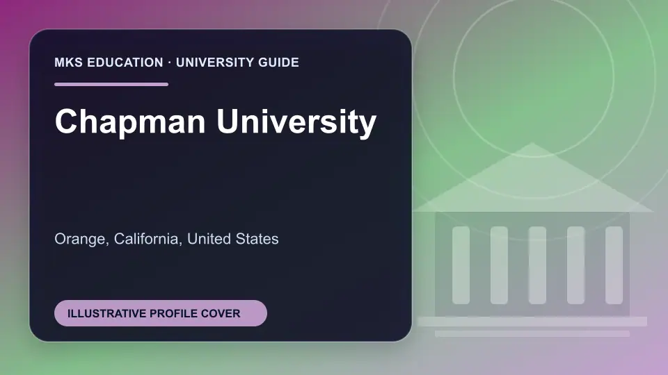 Illustrative MKS Education profile cover for Chapman University in the USA