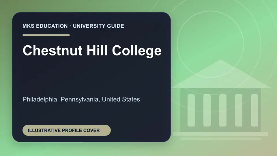 Illustrative MKS Education profile cover for Chestnut Hill College in the USA