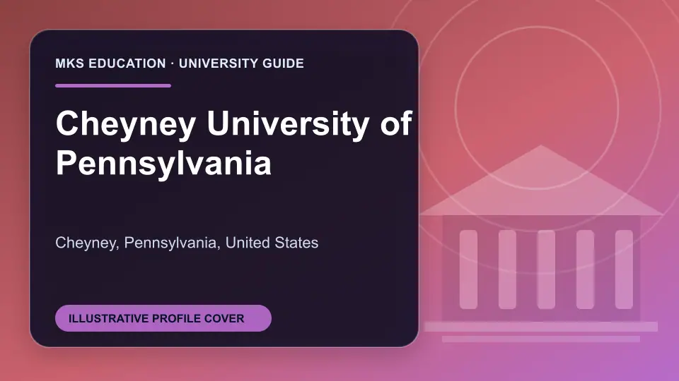 Illustrative MKS Education profile cover for Cheyney University of Pennsylvania in the USA