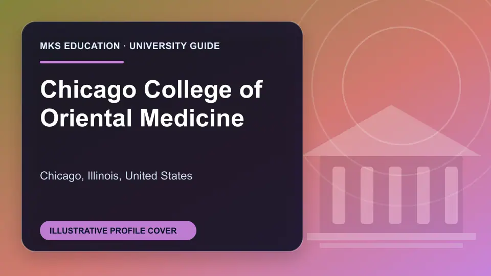 Illustrative MKS Education profile cover for Chicago College of Oriental Medicine in the USA