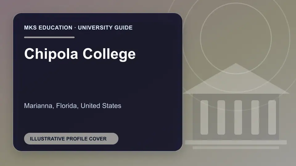 Illustrative MKS Education profile cover for Chipola College in the USA
