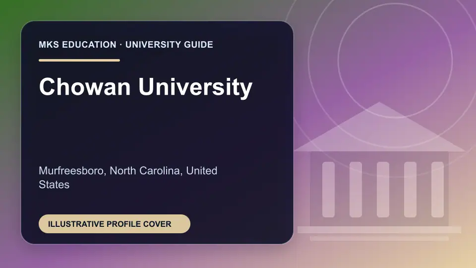 Illustrative MKS Education profile cover for Chowan University in the USA