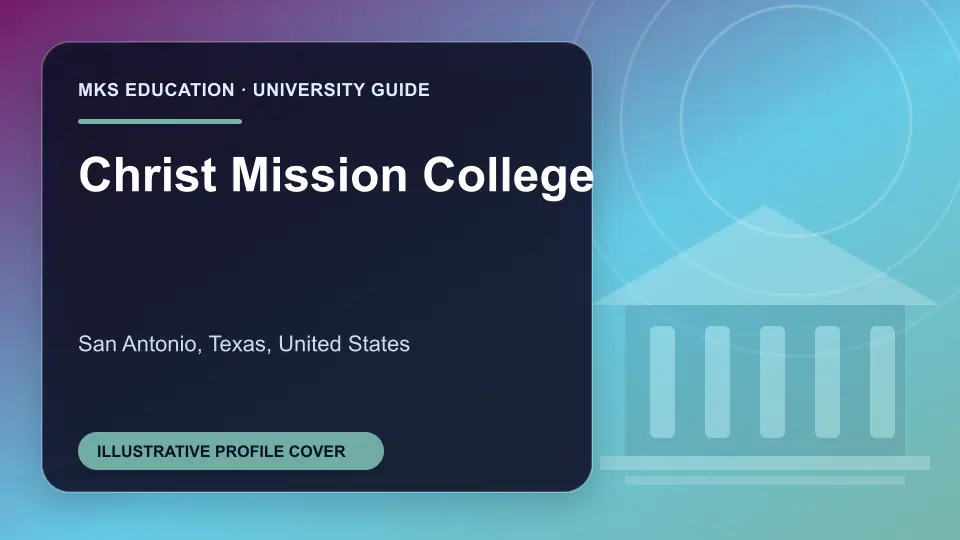 Illustrative MKS Education profile cover for Christ Mission College in the USA