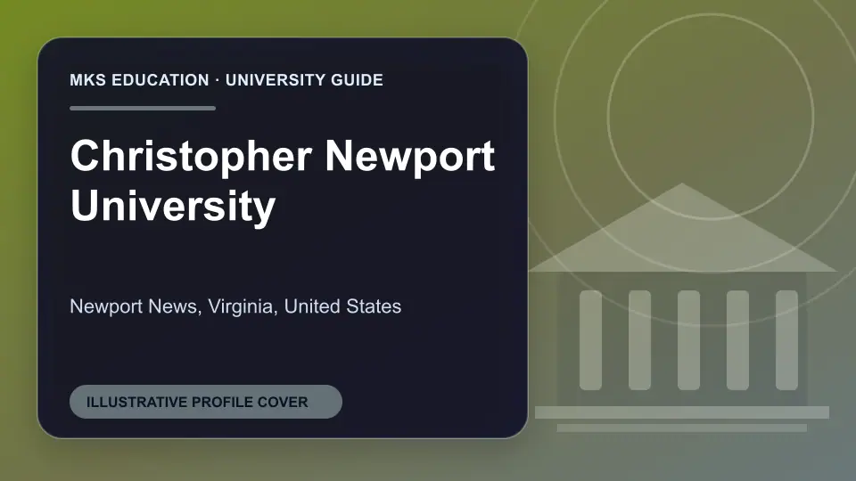Illustrative MKS Education profile cover for Christopher Newport University in the USA