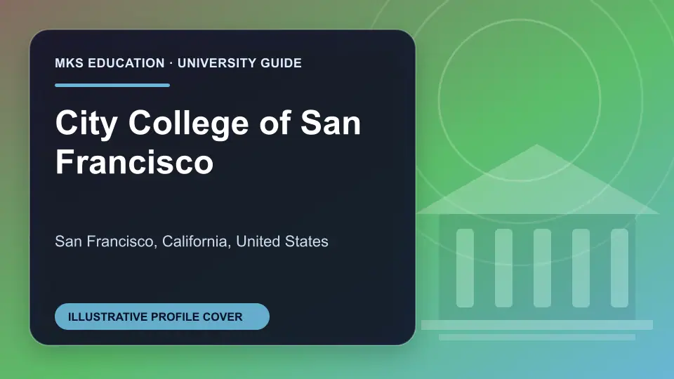 Illustrative MKS Education profile cover for City College of San Francisco in the USA