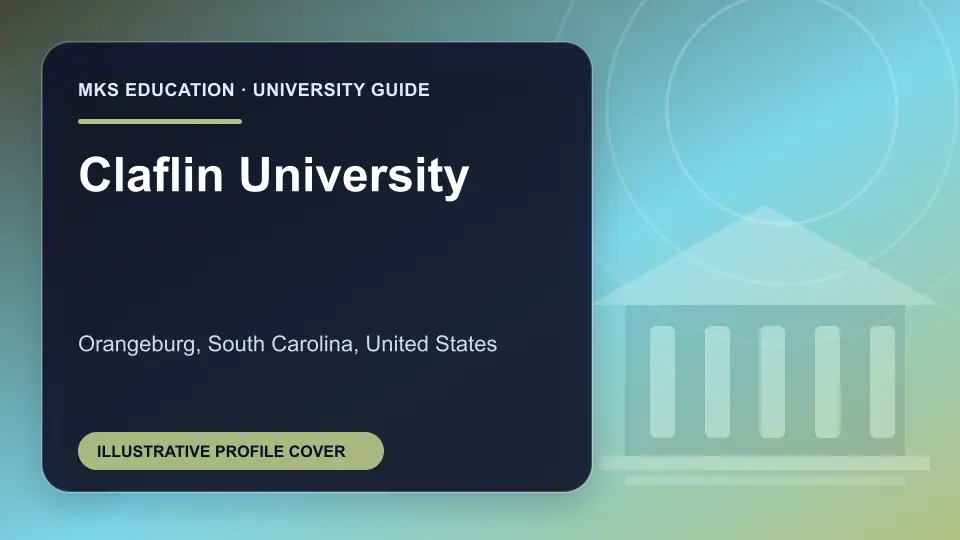 Illustrative MKS Education profile cover for Claflin University in the USA