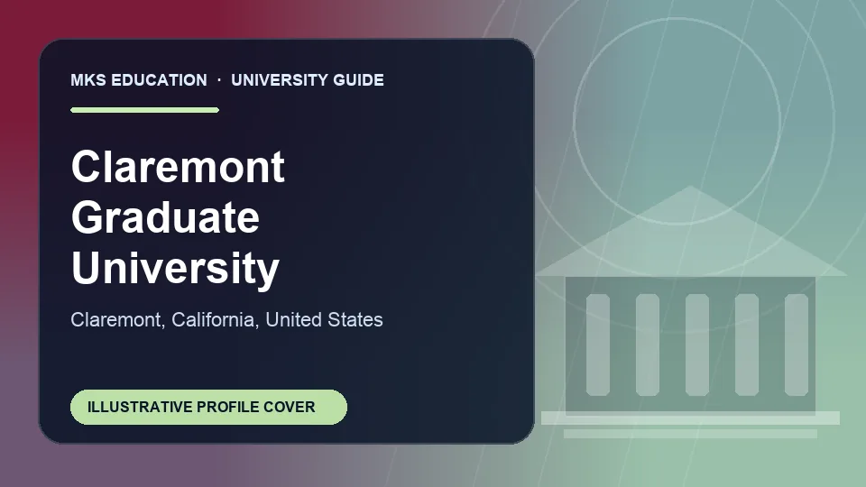 Illustrative MKS Education profile cover for Claremont Graduate University in the USA