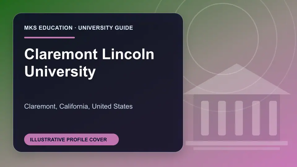 Illustrative MKS Education profile cover for Claremont Lincoln University in the USA