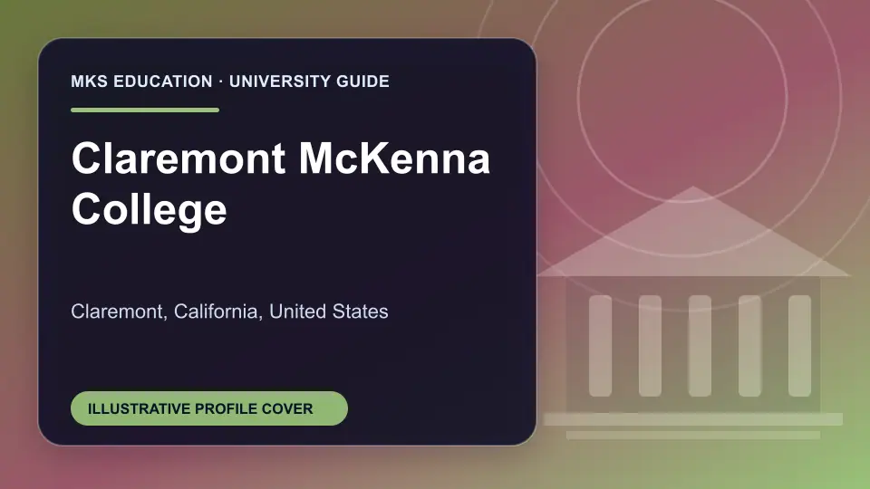 Illustrative MKS Education profile cover for Claremont McKenna College in the USA
