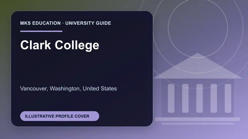Illustrative MKS Education profile cover for Clark College in the USA