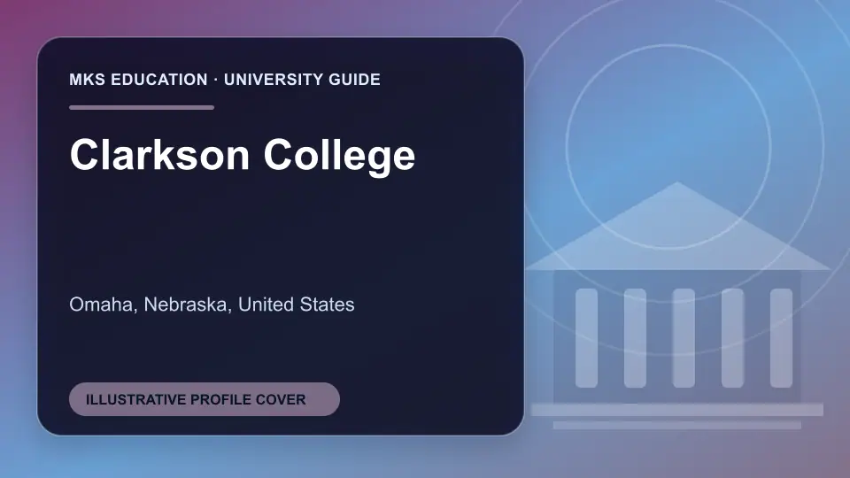 Illustrative MKS Education profile cover for Clarkson College in the USA
