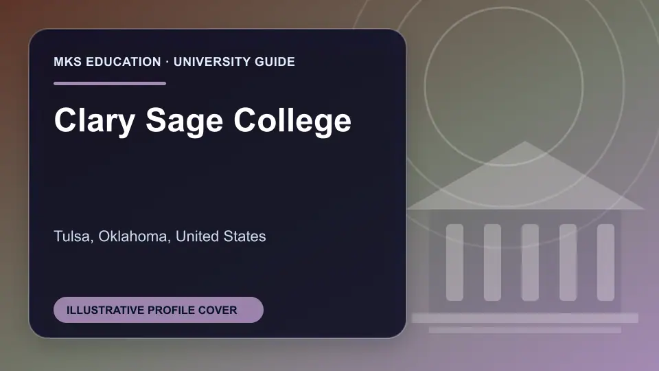 Illustrative MKS Education profile cover for Clary Sage College in the USA
