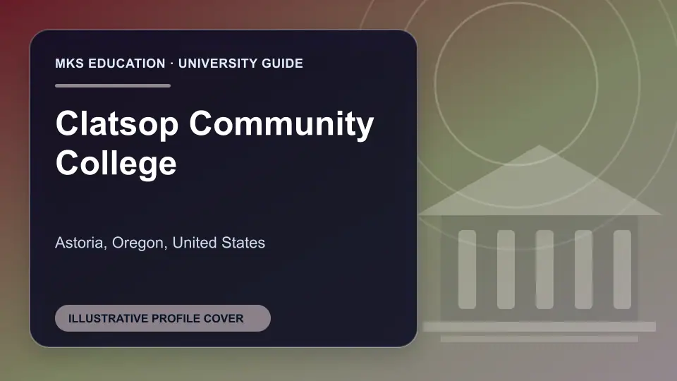 Illustrative MKS Education profile cover for Clatsop Community College in the USA