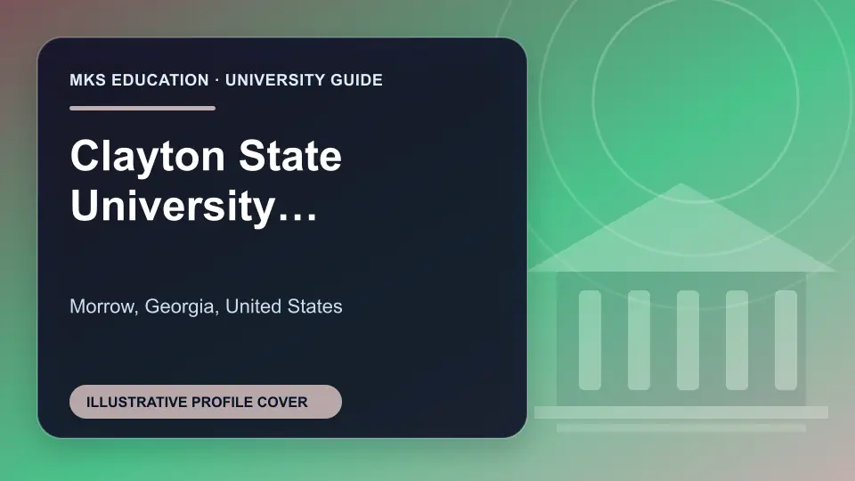 Illustrative MKS Education profile cover for Clayton State University in the USA